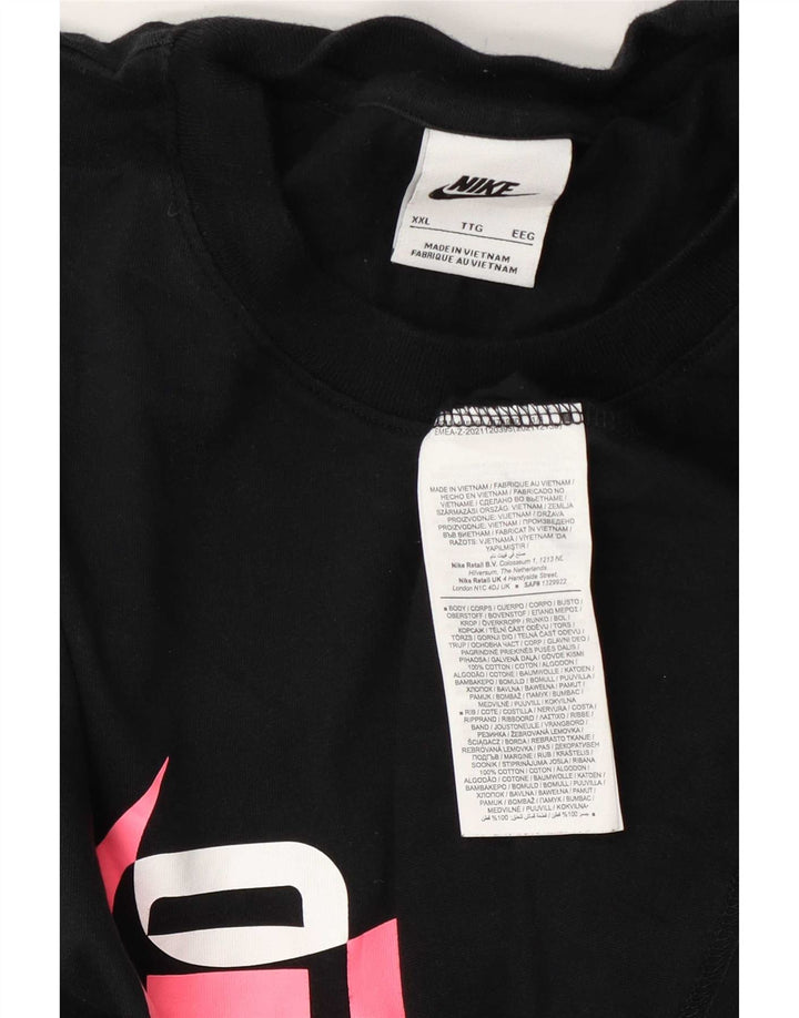 Męski T-shirt z grafiką Nike, 2XL, czarna, bawełniana