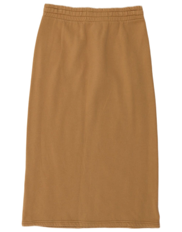 Benetton Womens Midi Skirt Medium W28 Beige Cotton