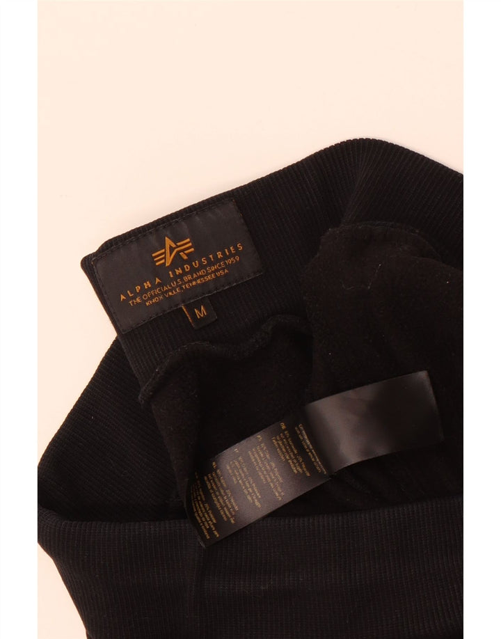 Męskie spodnie dresowe Alpha Industries z grafiką, średnie czarne