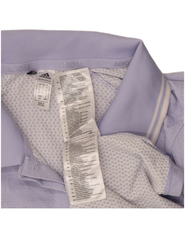 Damska koszulka polo ADIDAS UK 14, duża, fioletowa, poliestrowa
