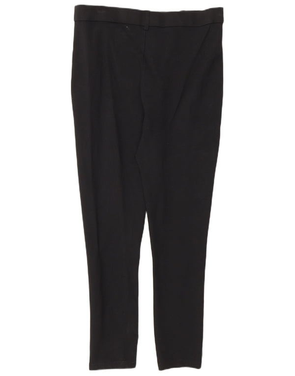 Zara Womens High Waist Skinny Casual Trousers XL W32 L26 Black Viscose