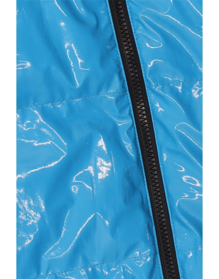 Damski płaszcz oversize Juicy Couture UK 14, średnioniebieski, poliuretanowy
