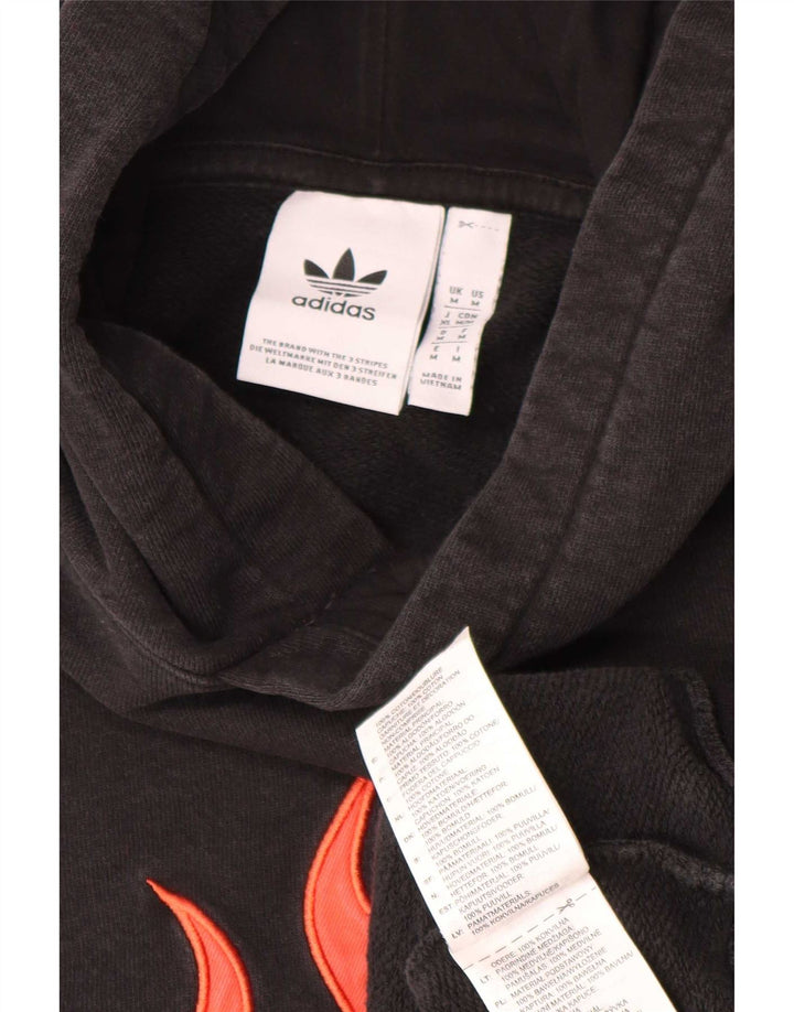 Męska bluza z kapturem Adidas Graphic, średnia czarna, bawełniana