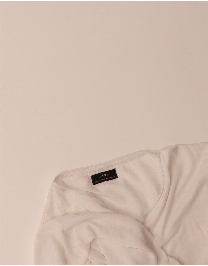 ZARA Womens T-Shirt Top UK 16 Large White Vintage Zara and Second-Hand Zara from Messina Hembry 