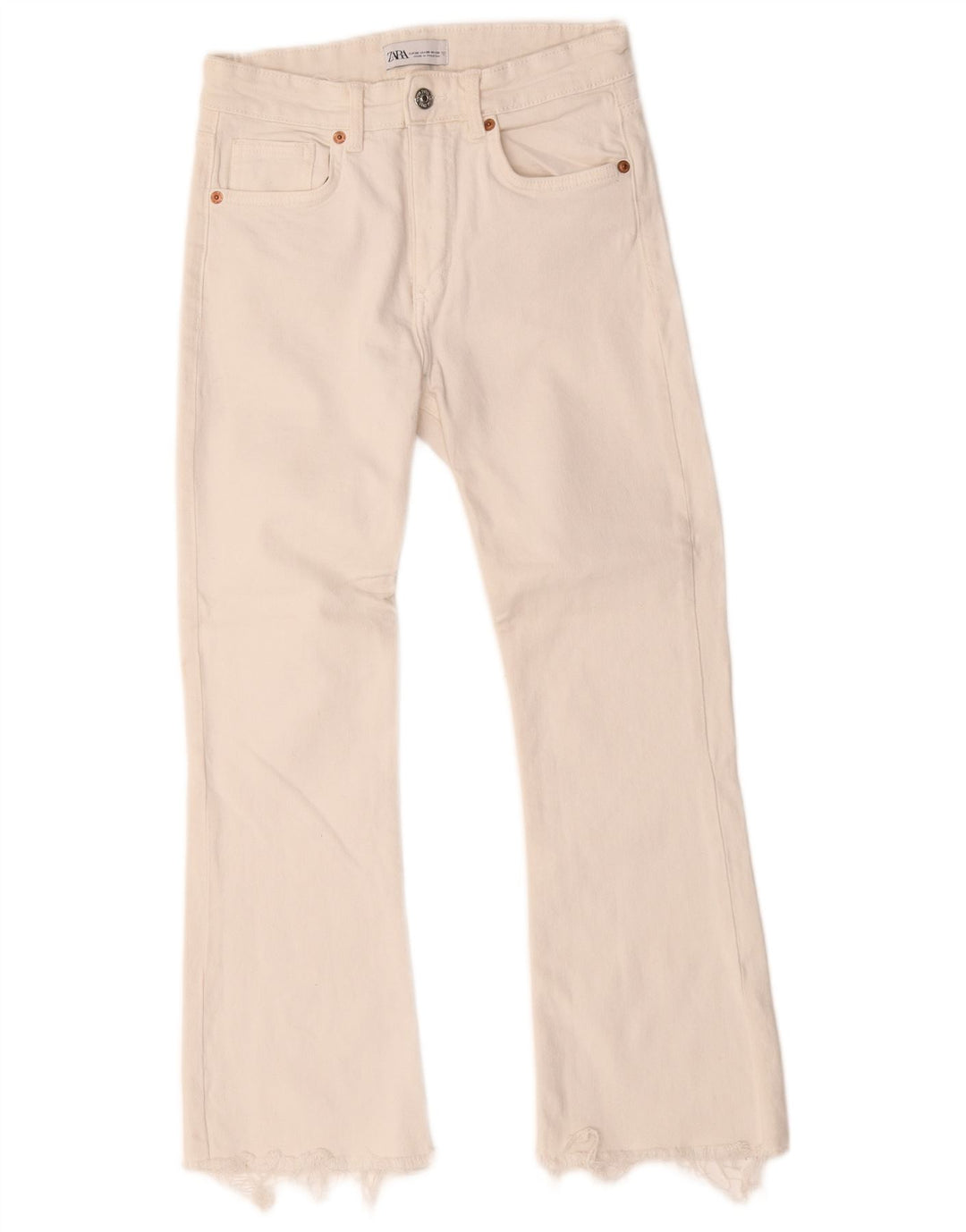 Damskie jeansy Bootcut Zara EU 38 Small W28 L25 Biała bawełna