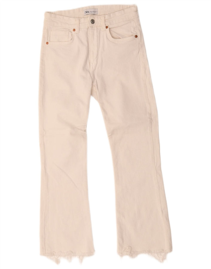 Damskie jeansy Bootcut Zara EU 38 Small W28 L25 Biała bawełna