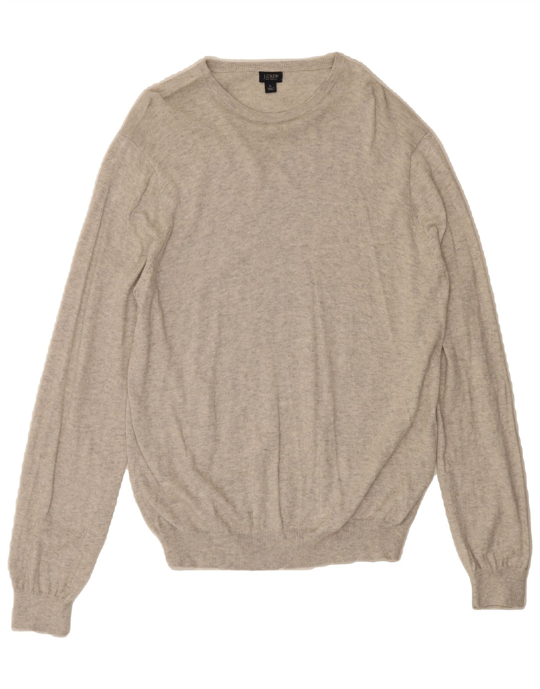 J. CREW Mens Crew Neck Jumper Sweater Large Grey Cotton Vintage J. Crew and Second-Hand J. Crew from Messina Hembry 