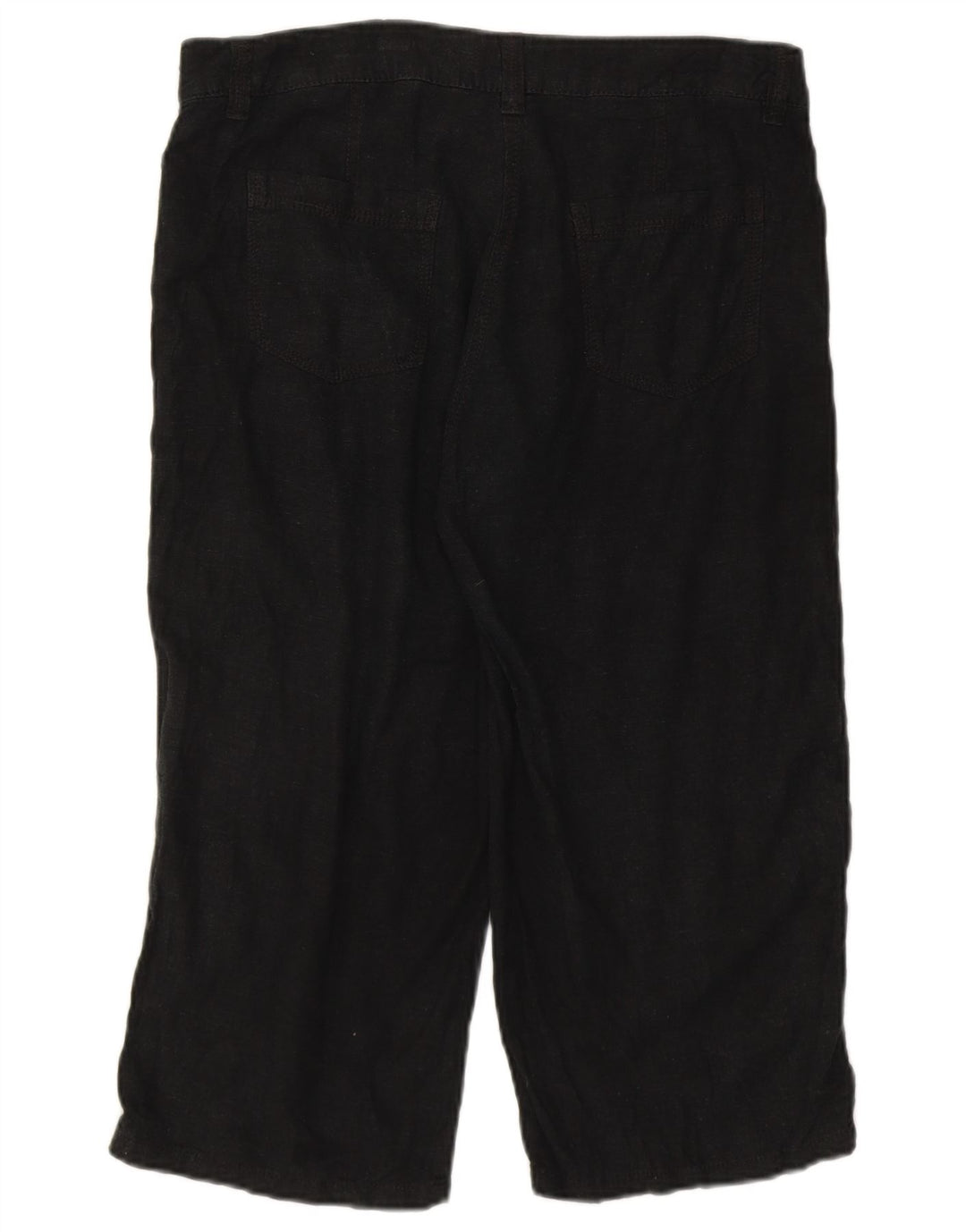 Marks & Spencer Damskie spodnie Capri UK 12 Medium W32 Czarne lniane