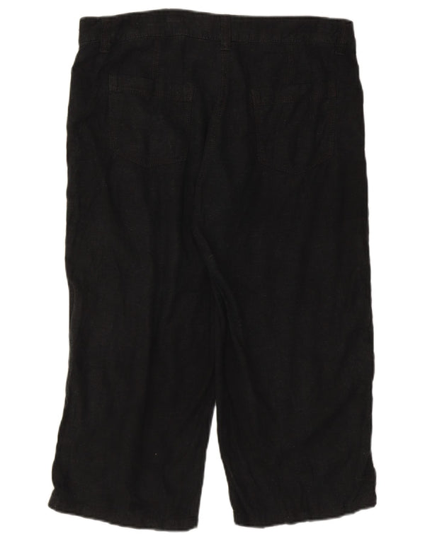 Marks & Spencer Damskie spodnie Capri UK 12 Medium W32 Czarne lniane
