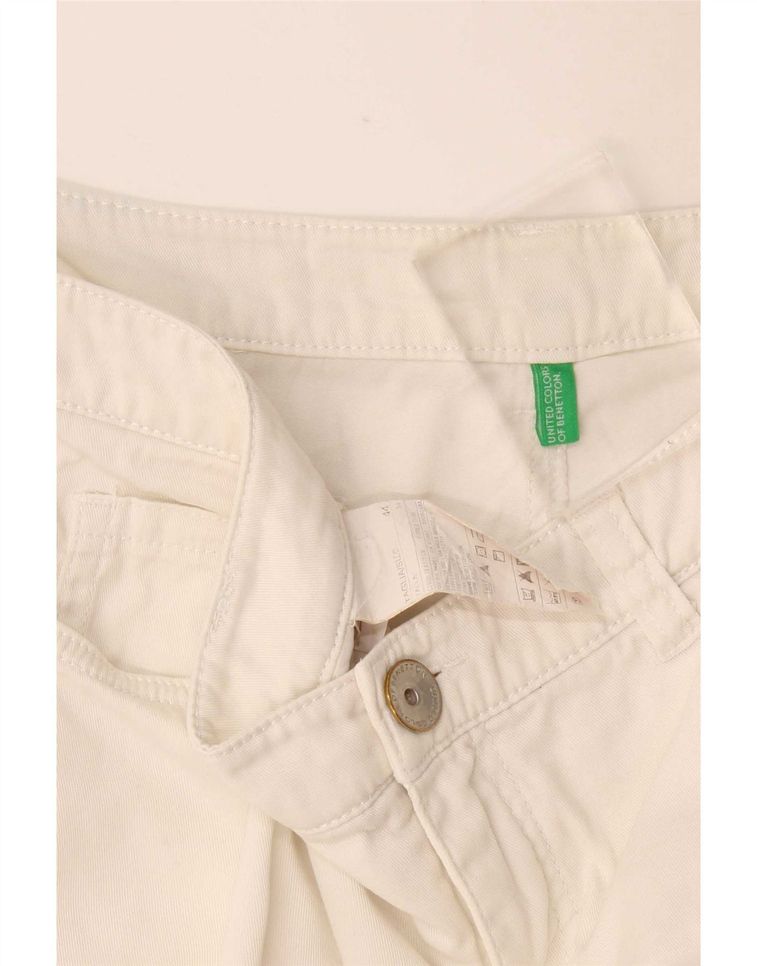 Damskie spodenki codzienne Benetton IT 44 Medium W34 Biała bawełna