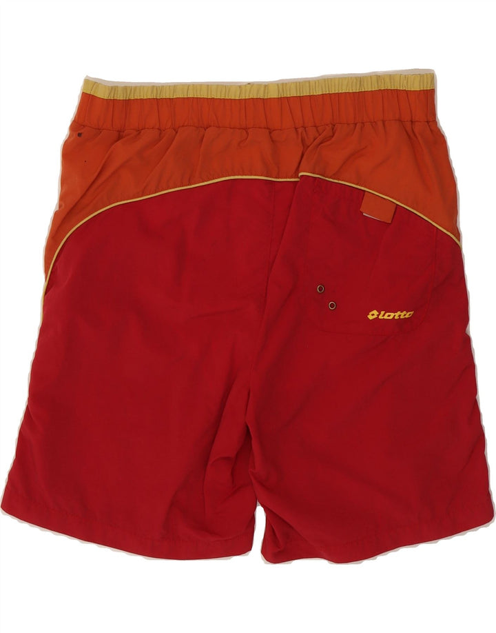 LOTTO Mens Graphic Swimming Shorts Large Red Colourblock Vintage Lotto and Second-Hand Lotto from Messina Hembry 