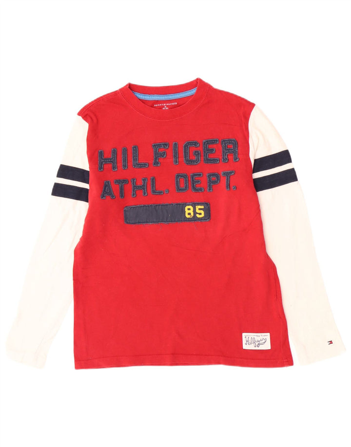 Chłopięcy top z grafiką Tommy Hilfiger z długim rękawem, 8-9 lat, średni czerwony