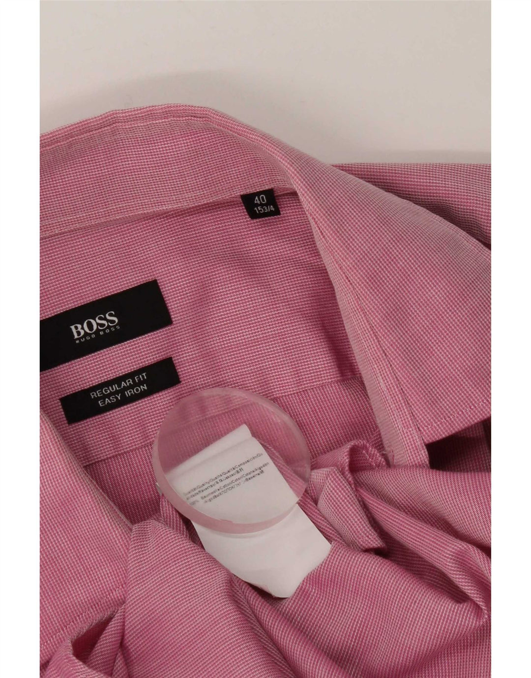 Koszula męska Hugo Boss o regularnym kroju, rozmiar 40 15 1/2, średni różowy bawełniany