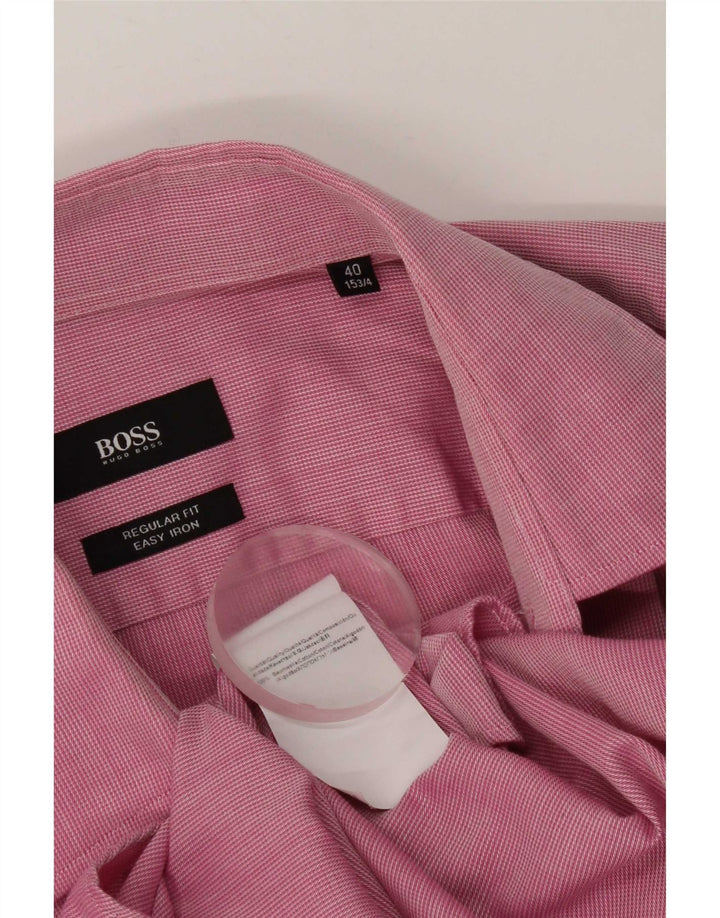 Koszula męska Hugo Boss o regularnym kroju, rozmiar 40 15 1/2, średni różowy bawełniany