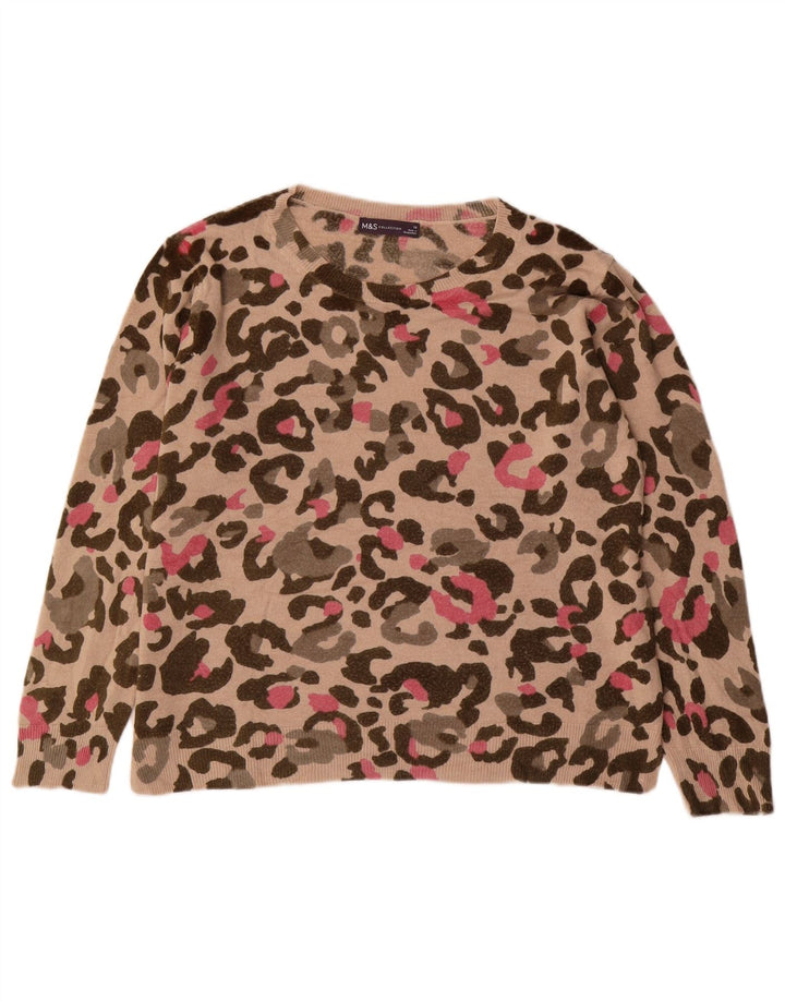Marks & Spencer Damski sweter z dekoltem w łódkę, UK 16, duży, beżowy