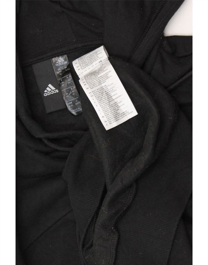 Damski sweter oversize z kapturem ADIDAS UK 16/18, duży, czarny, bawełniany