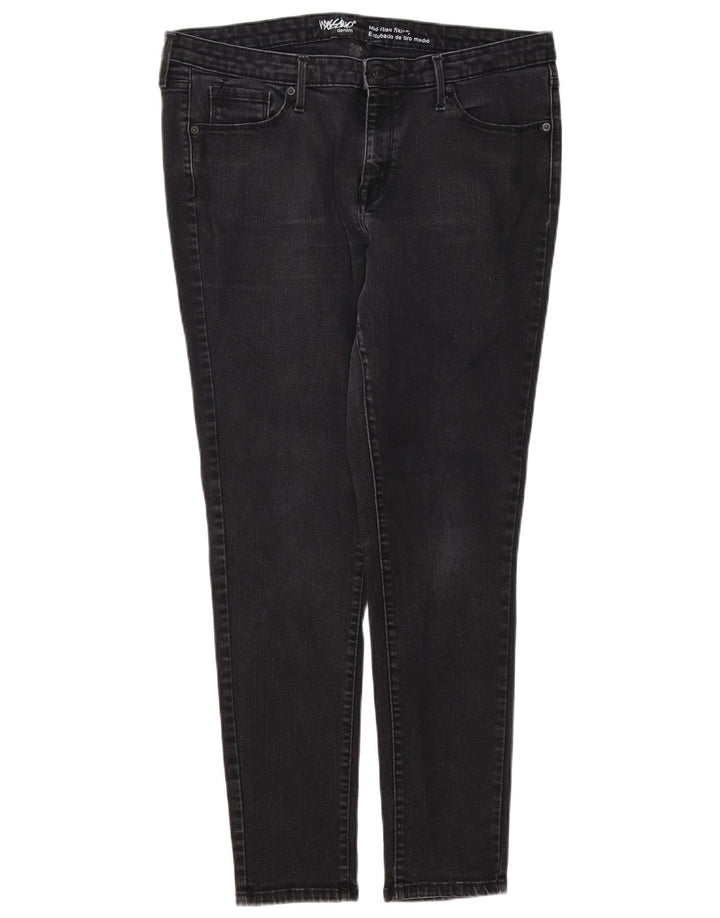 Damskie dżinsy rurki MOSSIMO Power Stretch US 14, duże W32 L29, czarne