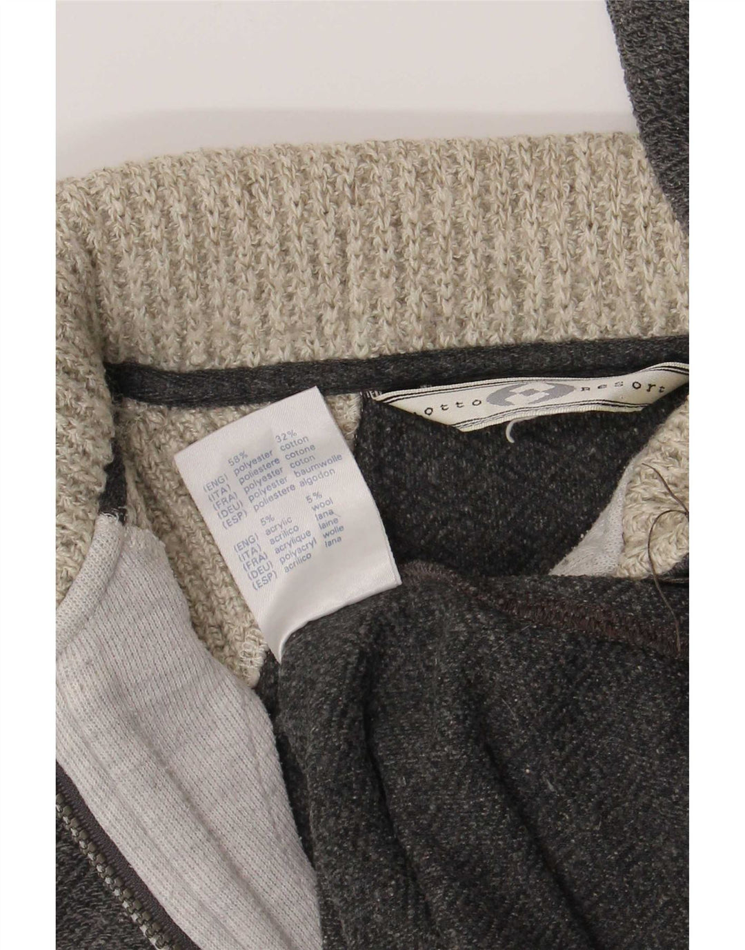 Damski sweter oversize Lotto z golfem UK 12, średni szary nakrapiany