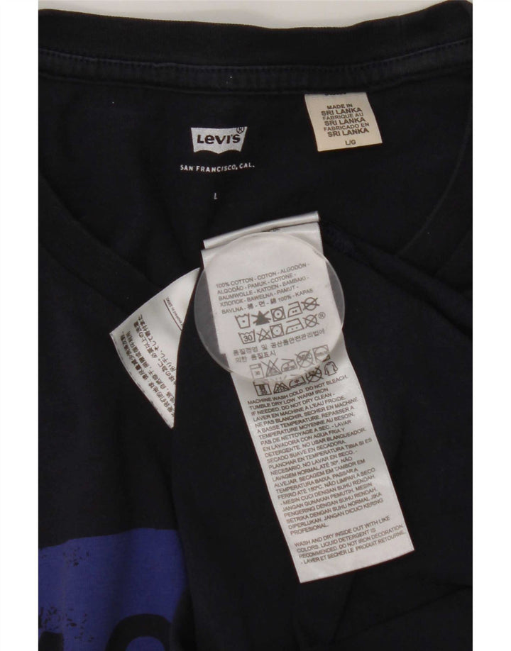 Męski T-shirt z grafiką Levi's, duży, granatowy, bawełniany