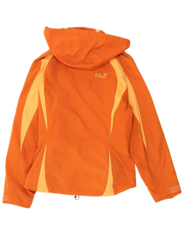 Damska kurtka przeciwdeszczowa z kapturem Jack Wolfskin UK 14 w kolorze średniopomarańczowym