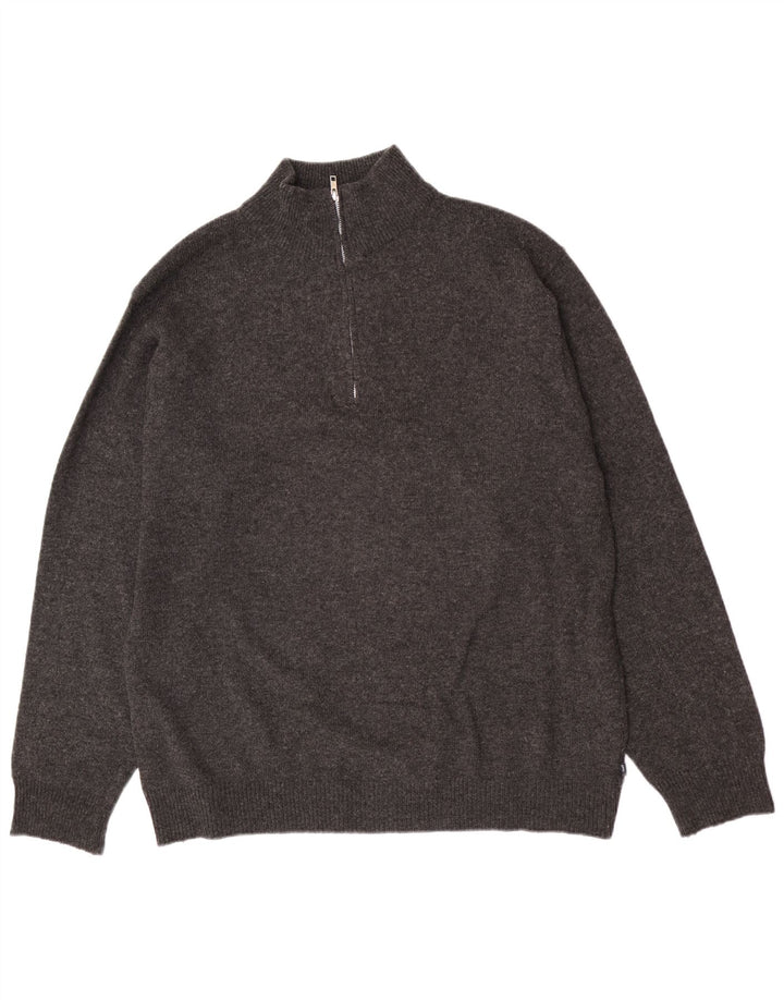 Męski sweter z zamkiem błyskawicznym Asics XL, szara wełna owcza