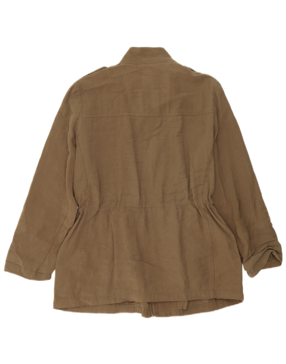 Damska kurtka wojskowa Zara UK 14, średnia wiskoza khaki