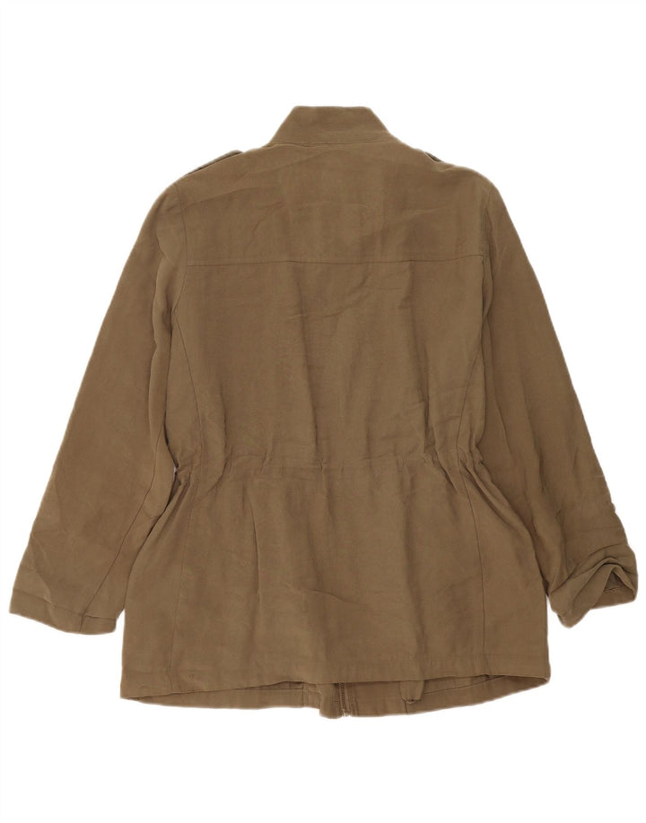 Damska kurtka wojskowa Zara UK 14, średnia wiskoza khaki
