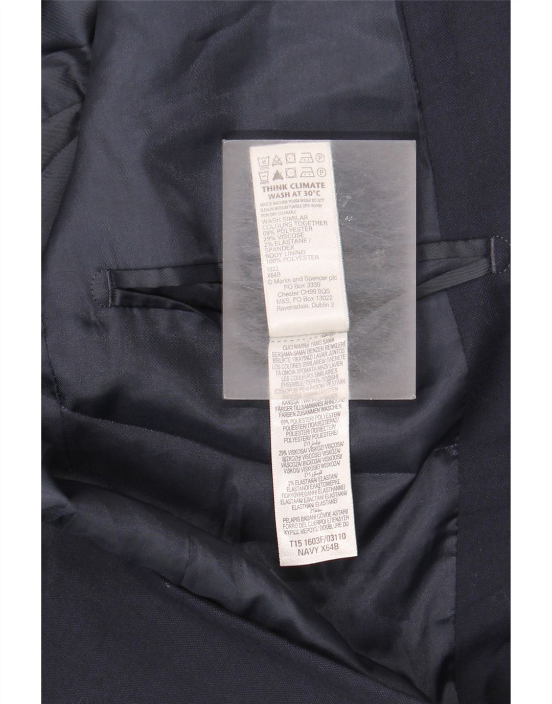 Męska marynarka Marks & Spencer Regular Fit UK 36, mała granatowa