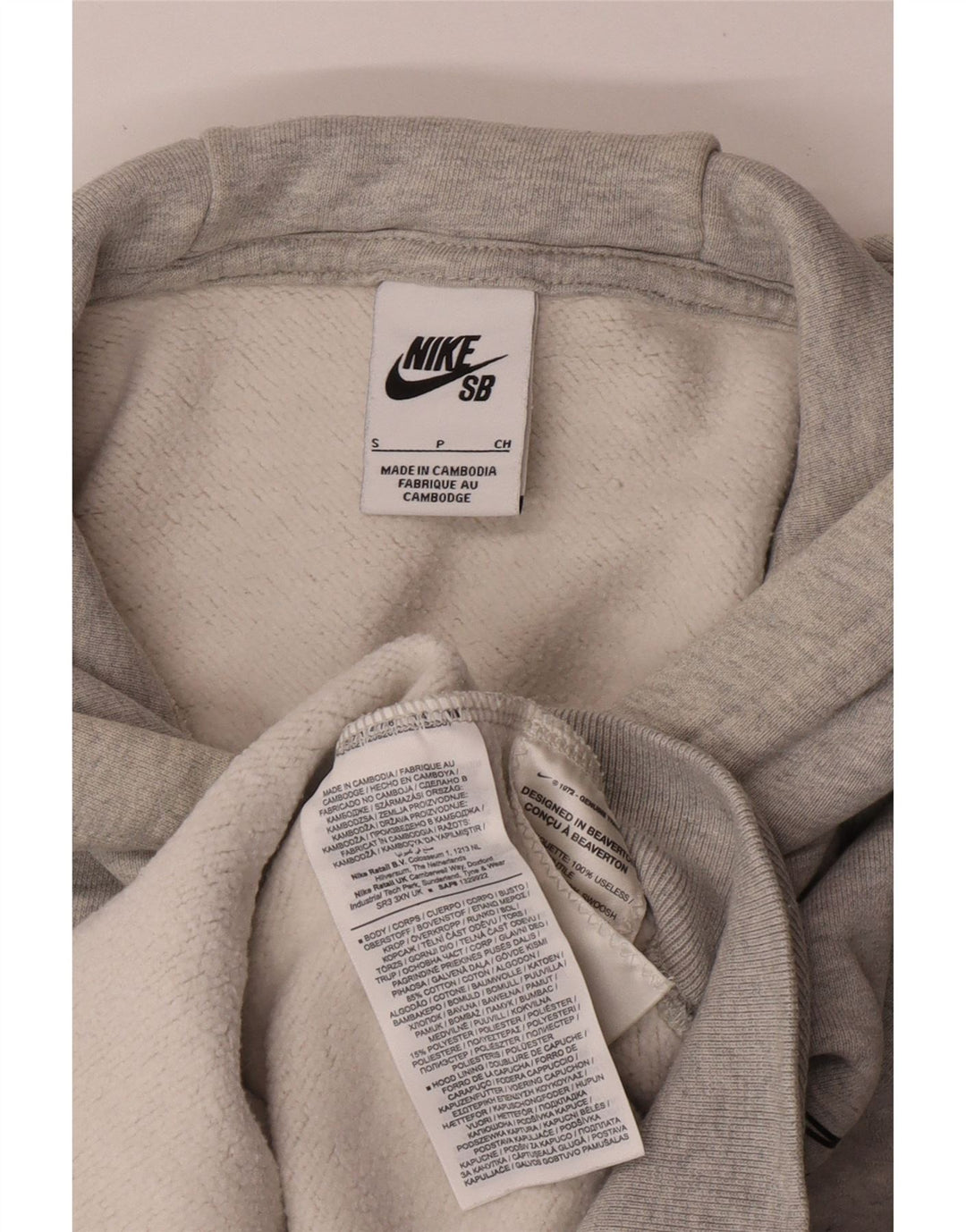Męski sweter z kapturem Nike z grafiką, mały, szary, bawełniany