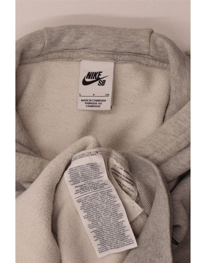 Męski sweter z kapturem Nike z grafiką, mały, szary, bawełniany