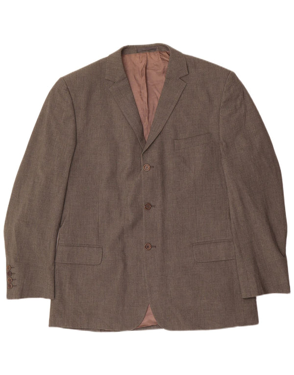 Męska marynarka Massimo Dutti ze stretchem, zapinana na 3 guziki, UK 46 XL, brązowy poliester