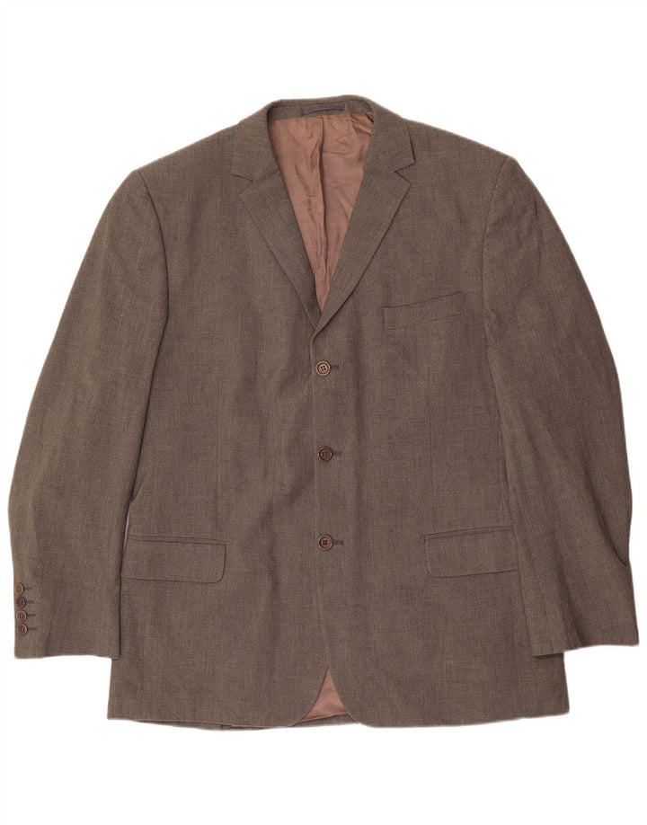 Męska marynarka Massimo Dutti ze stretchem, zapinana na 3 guziki, UK 46 XL, brązowy poliester