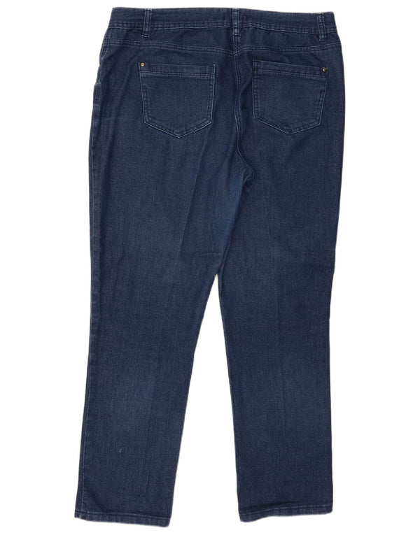 Damskie jeansy M&Co z wysokim stanem, zwężane UK 18 XL W38 L30, niebieska bawełna