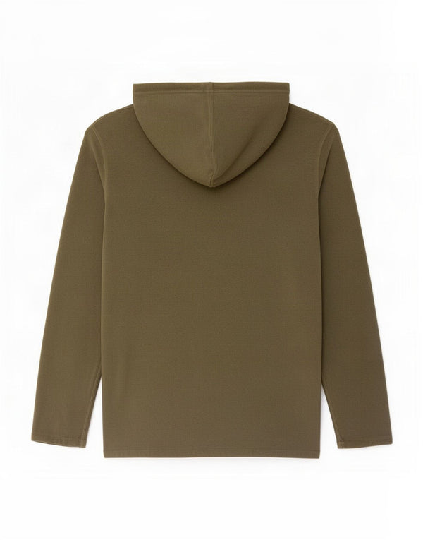 Męski sweter polarowy Weird Fish z kapturem i zamkiem błyskawicznym, 2XL, poliester khaki