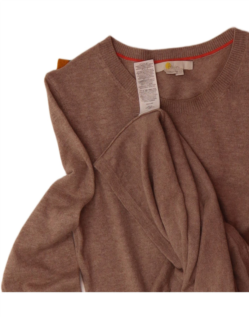 BODEN Womens Long Sleeve Jumper Dress UK 10 Small Brown Striped Viscose Vintage Boden and Second-Hand Boden from Messina Hembry 