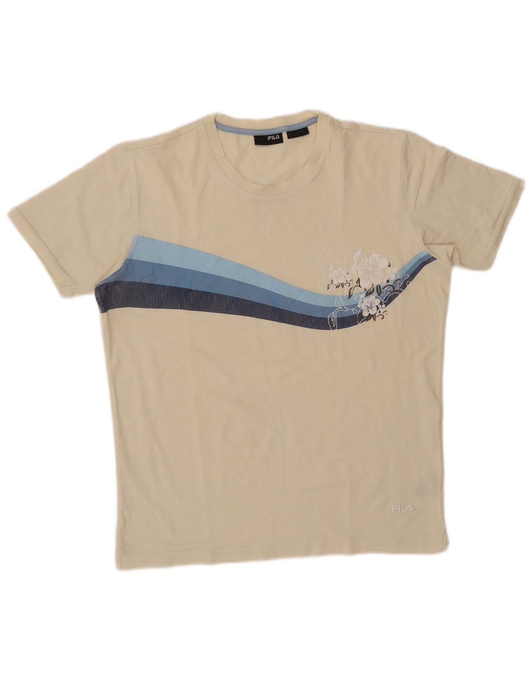 Męski T-shirt z grafiką Fila, duży, biały, bawełniany