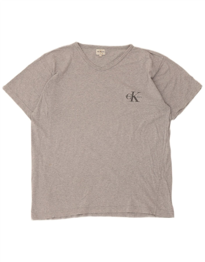 Męski T-shirt Calvin Klein Jeans, duży, szary, nakrapiany