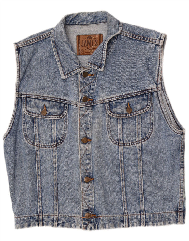 Męska kamizelka dżinsowa James Dillon UK 36 Small Blue Cotton