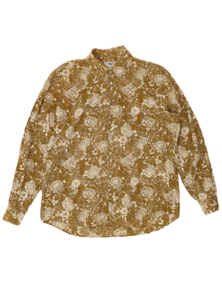 Koszula męska Vintage, duża, zielona w kwiaty