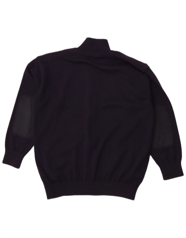 BLUE DRAKE Męski sweter rozpinany XL Granatowa wełna