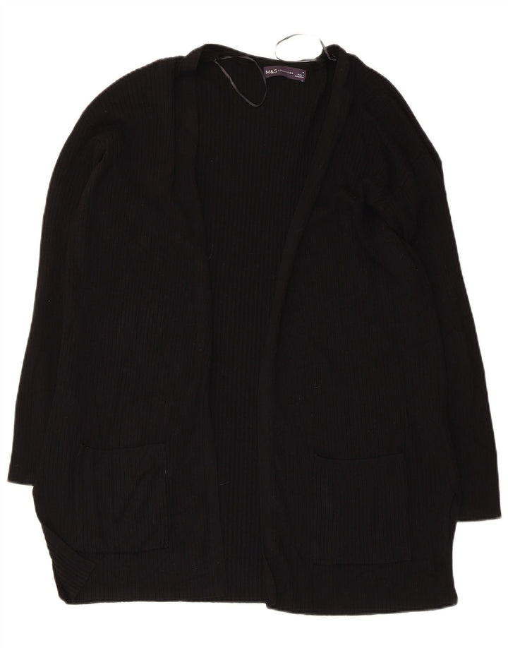Marks & Spencer Damski sweter rozpinany UK 14 Średni czarny wiskoza