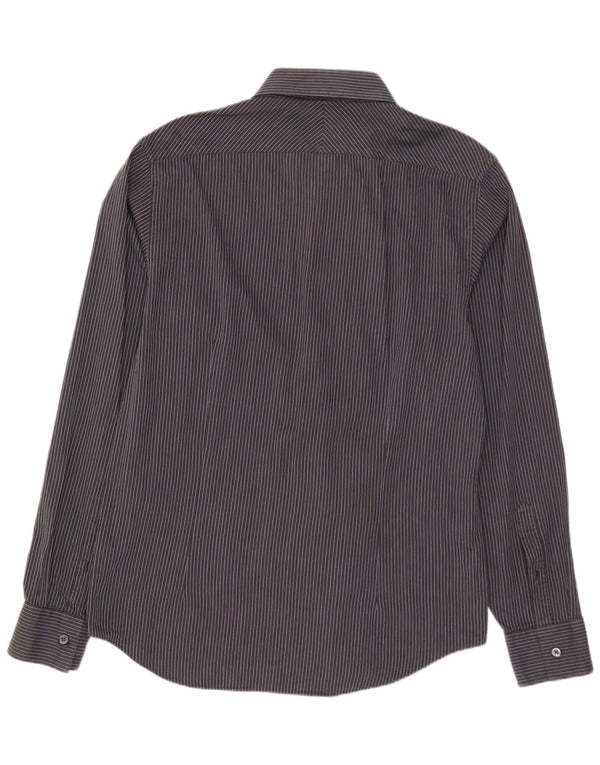 Koszula męska CALVIN KLEIN o dopasowanym kroju, rozmiar 41 16, duża, bawełniana w szare paski