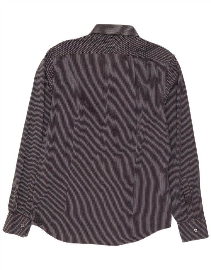 Koszula męska CALVIN KLEIN o dopasowanym kroju, rozmiar 41 16, duża, bawełniana w szare paski