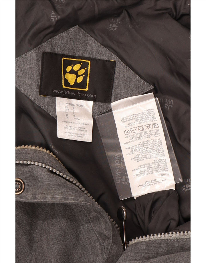 Damska kurtka parka z kapturem JACK WOLFSKIN UK 10, mała, szary poliester