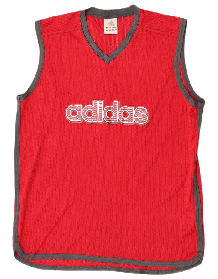 Adidas Męska kamizelka z grafiką, duża, czerwona, poliester