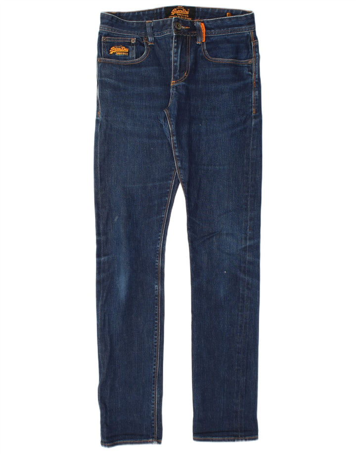 Męskie jeansy Superdry Slim W28 L32 Niebieskie, bawełniane