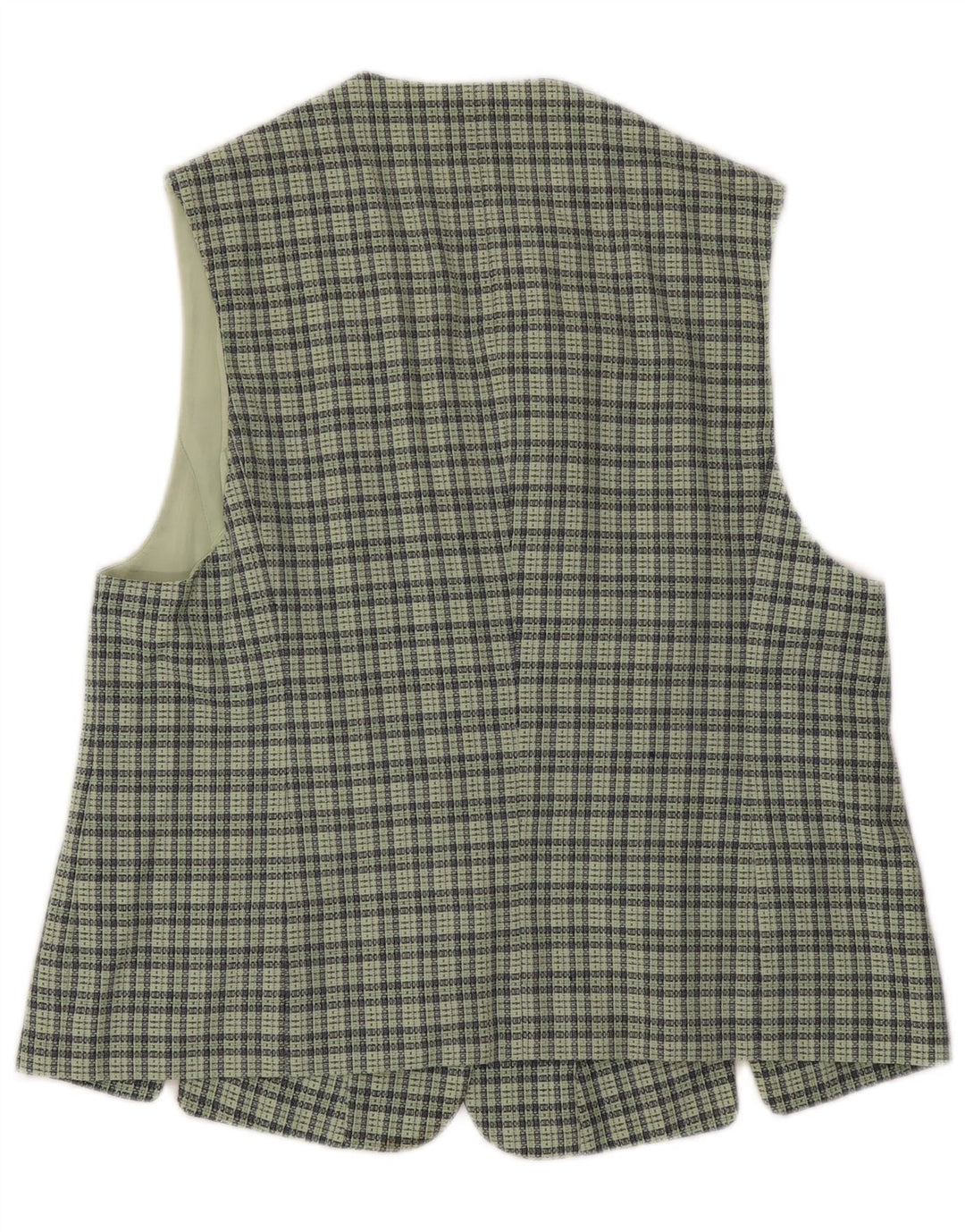 Kamizelka damska w stylu vintage IT 46, duża, wełniana w zieloną kratkę