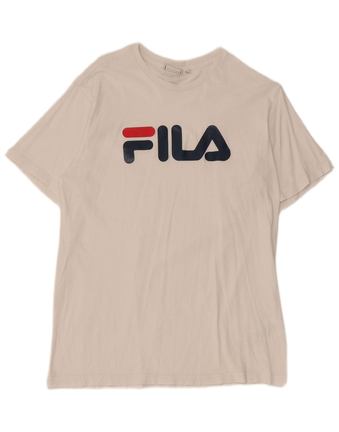 Męski T-shirt z grafiką Fila, mały, biały, bawełniany