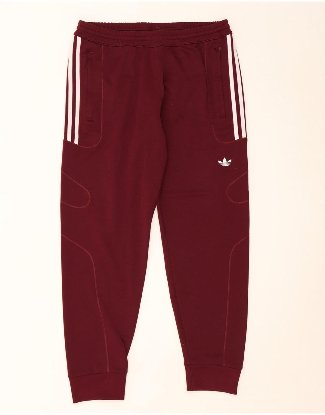 Adidas Męskie spodnie dresowe Joggery Średni bordowy poliester
