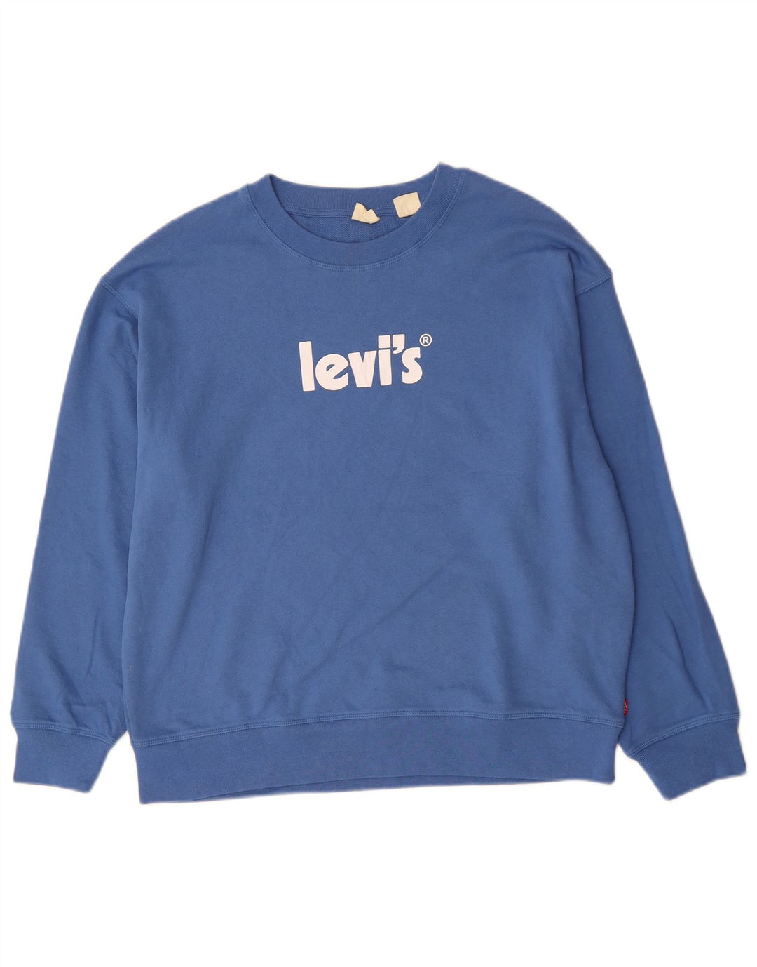 Damski sweter z grafiką Levi's UK 16, duży, niebieski, bawełniany